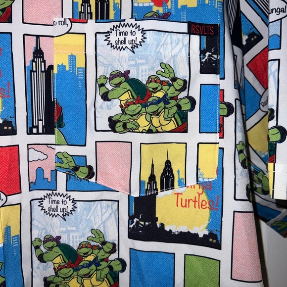 2XL Men’s Ninja Turtles Short Sleeve Button Down Shirt - Picture 2 of 5